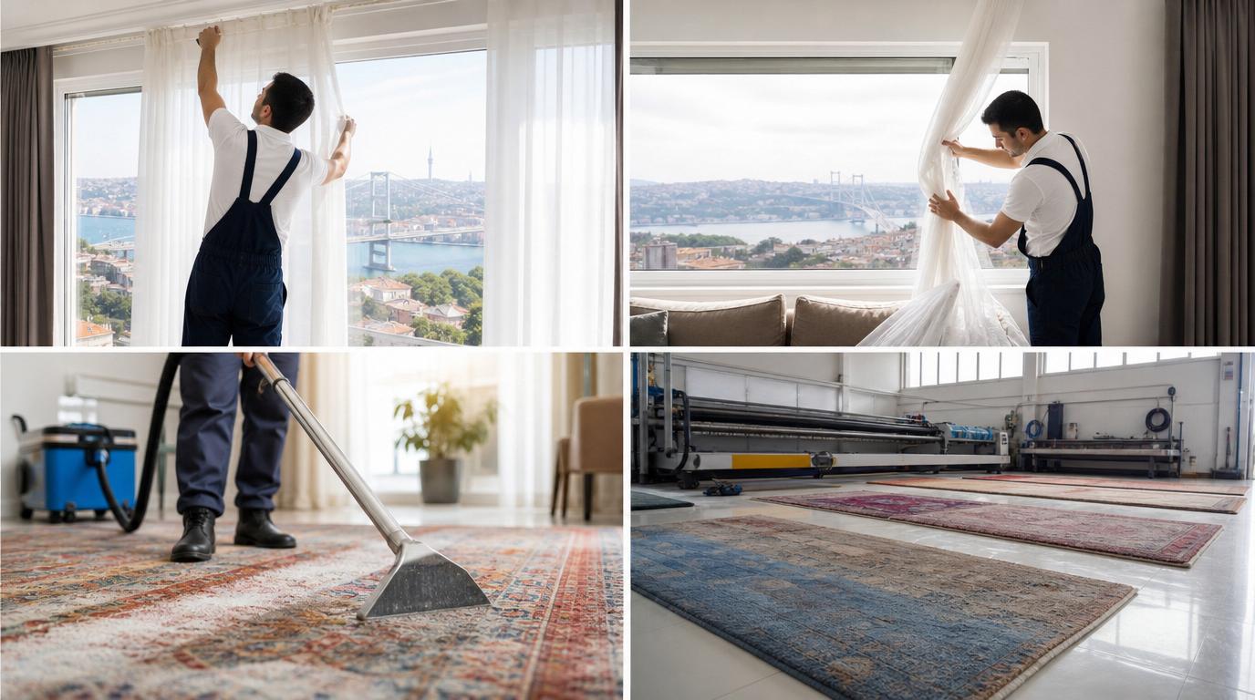 Kağıthane perde yıkama hizmeti için tül perde söküp teslim alma işlemi